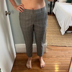 Gray Plaid Ann Taylor Curvy Slim Mid-Rise Tapered Professional Office Work Pants